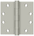 Deltana S45BBU15 4-1/2" x 4-1/2" Square Hinge; Heavy Duty; Ball Bearings; Satin Nickel Finish