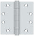 Deltana S45BBU26 4-1/2" x 4-1/2" Square Hinge; Heavy Duty; Ball Bearings; Bright Chrome Finish