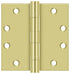 Deltana S45BBU3 4-1/2" x 4-1/2" Square Hinge; Heavy Duty; Ball Bearings; Bright Brass Finish