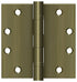 Deltana S45BBU5 4-1/2" x 4-1/2" Square Hinge; Heavy Duty; Ball Bearings; Antique Brass Finish