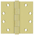 Deltana S45U3 4-1/2" x 4-1/2" Square Hinge; Heavy Duty; Bright Brass Finish Sparrow Supply
