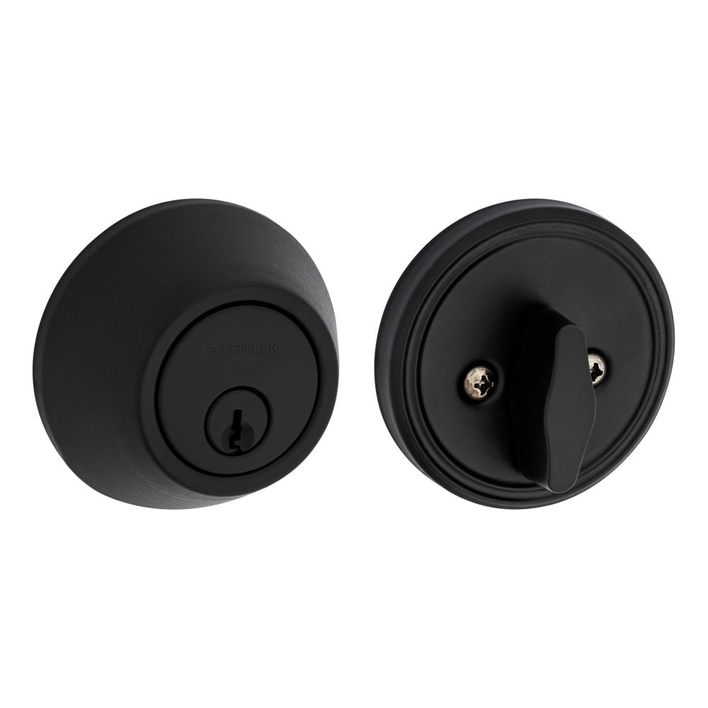 Safelock SD9100-514 Single Cylinder Deadbolt with 4AL Latch and RCS Strike Matte Black Finish Sparrow Supply