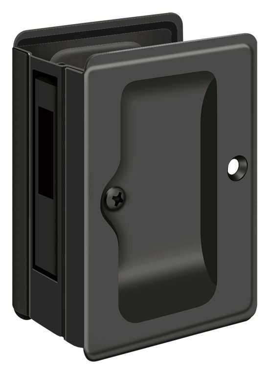 Deltana SDAR325U10B Heavy Duty Pocket Lock; Adjustable; 3-1/4" x 2 1/4" Sliding Door Receiver; Oil Rubbed Bronze Finish Sparrow Supply