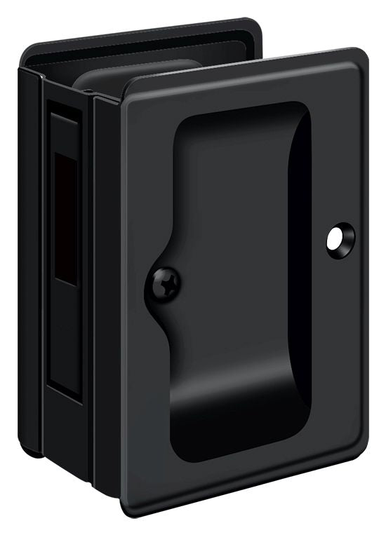 Deltana SDAR325U19 Heavy Duty Pocket Lock; Adjustable; 3-1/4" x 2 1/4" Sliding Door Receiver; Black Finish Sparrow Supply