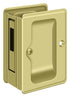 Deltana SDAR325U3 Heavy Duty Pocket Lock; Adjustable; 3-1/4" x 2 1/4" Sliding Door Receiver; Bright Brass Finish Sparrow Supply