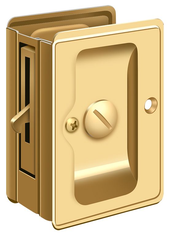 Deltana SDLA325CR003 Heavy Duty Pocket Lock; Adjustable; 3-1/4" x 2 1/4" Privacy; Lifetime Brass Finish Sparrow Supply