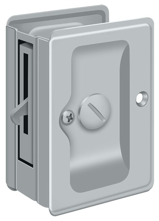 Deltana SDLA325U26D Heavy Duty Pocket Lock; Adjustable; 3-1/4" x 2 1/4" Privacy; Satin Chrome Finish Sparrow Supply