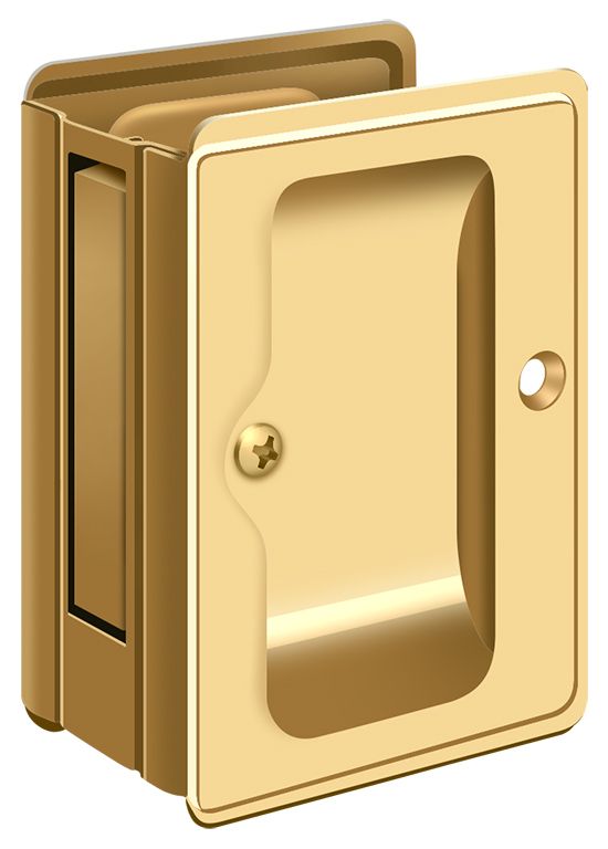 Deltana SDPA325CR003 Heavy Duty Pocket Lock; Adjustable; 3-1/4" x 2 1/4" Passage; Lifetime Brass Finish Sparrow Supply