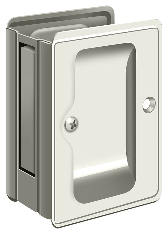 Deltana SDPA325U14 Heavy Duty Pocket Lock; Adjustable; 3-1/4" x 2 1/4" Passage; Bright Nickel Finish Sparrow Supply