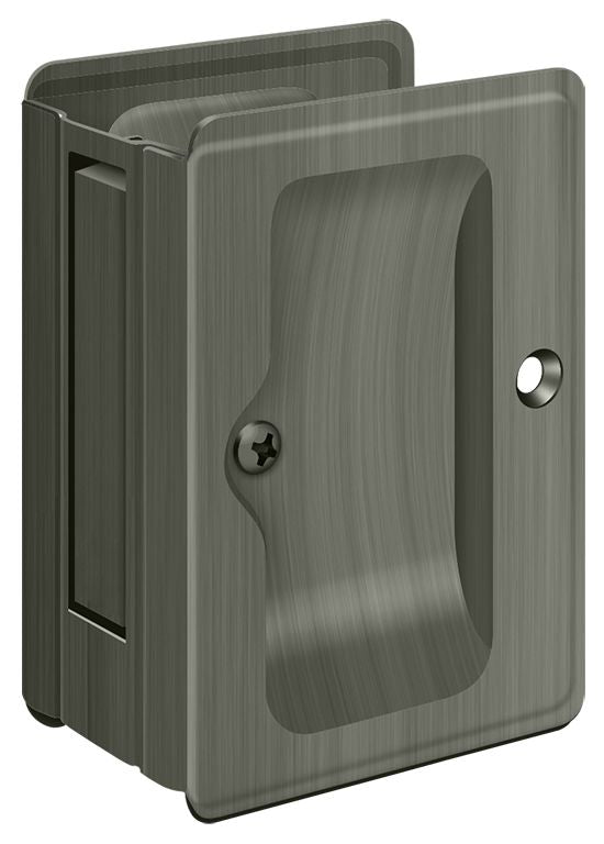Deltana SDPA325U15A Heavy Duty Pocket Lock; Adjustable; 3-1/4" x 2 1/4" Passage; Antique Nickel Finish Sparrow Supply