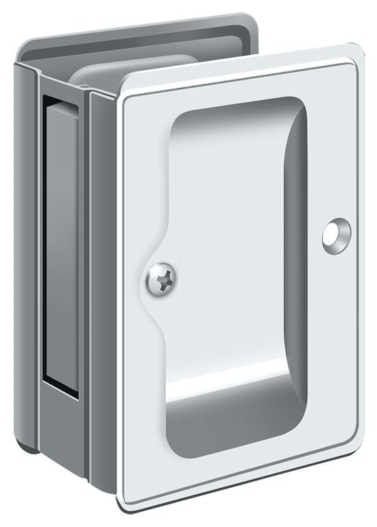 Deltana SDPA325U26 Heavy Duty Pocket Lock; Adjustable; 3-1/4" x 2 1/4" Passage; Bright Chrome Finish Sparrow Supply