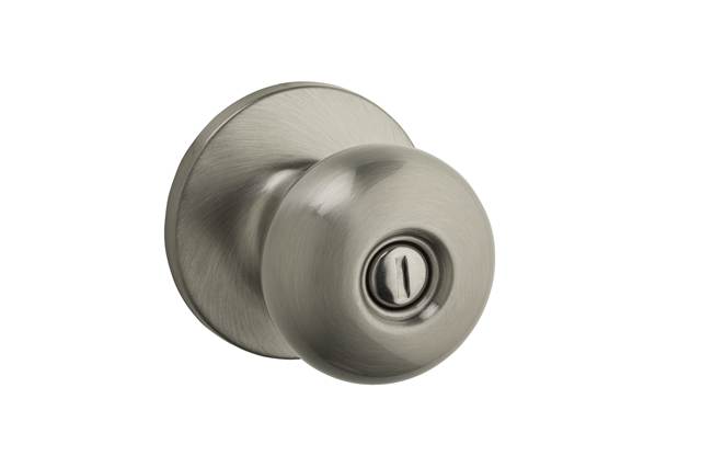 Safelock SK3000AS-15 Athens Knob Privacy Lock with 4AL Latch and RCS Strike Satin Nickel Finish Sparrow Supply