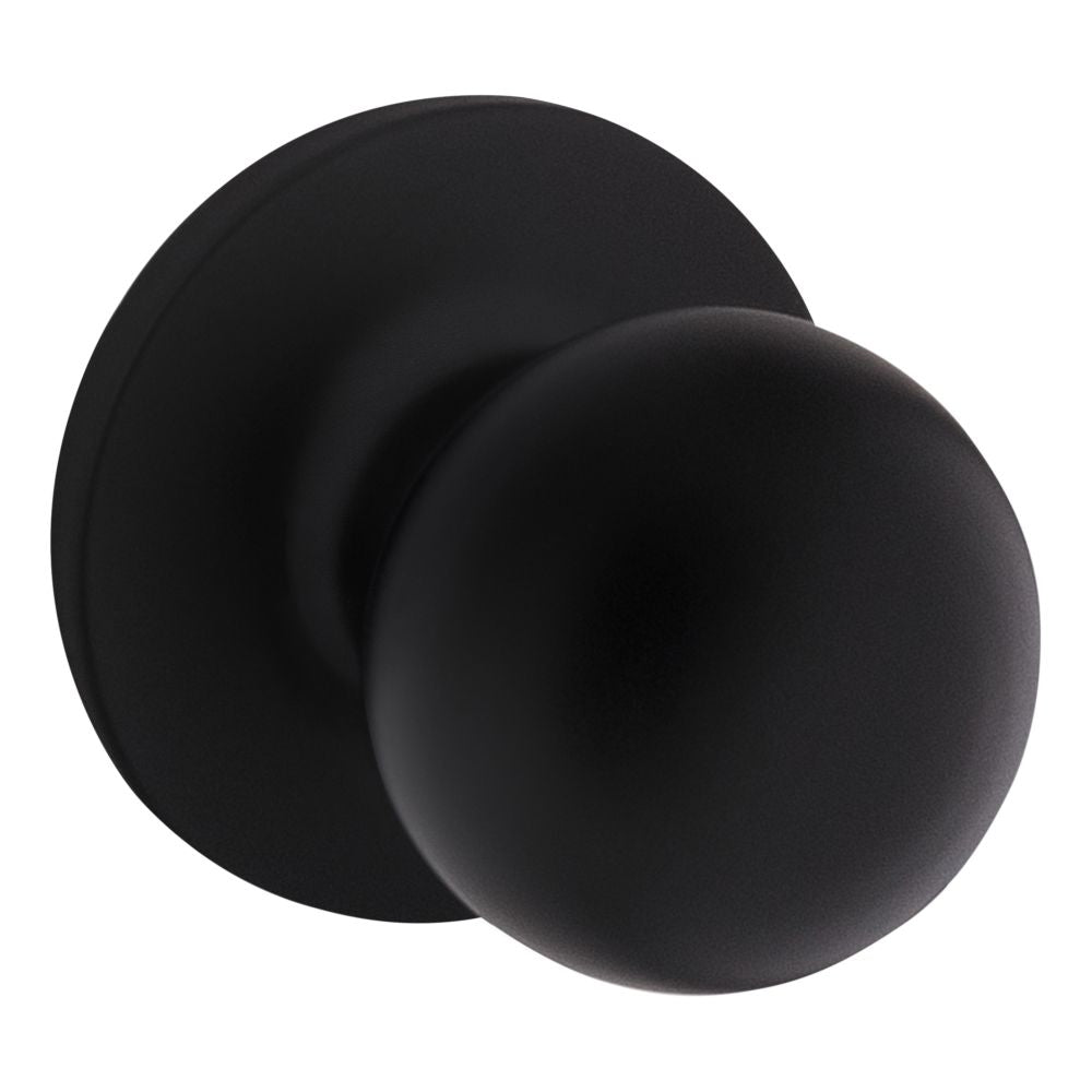 Safelock SK5000RG-514 Regina Knob Entry Lock with 4AL Latch and RCS Strike Matte Black Finish Sparrow Supply