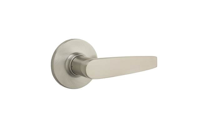 Safelock SL1002WI-15 UL Winston Lever Round Rose Passage Lock with RCAL Latch and RCS Strike Satin Nickel Finish Sparrow Supply