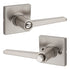 Safelock SL4000DALSQT-15 Daylon Lever with Square Rose Privacy Lock with RCAL Latch and RCS Strike Satin Nickel Finish Sparrow Supply