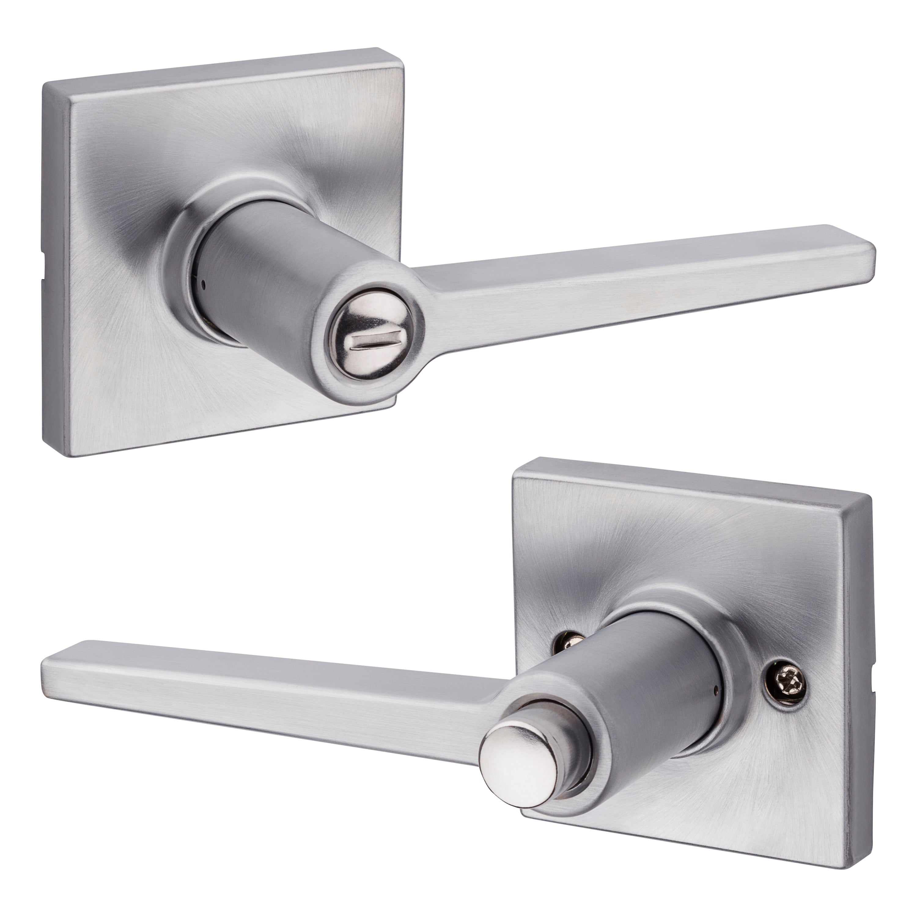 Safelock SL4000DALSQT-26D Daylon Lever with Square Rose Privacy Lock with RCAL Latch and RCS Strike Satin Chrome Finish Sparrow Supply