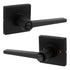Safelock SL4000DALSQT-514 Daylon Lever with Square Rose Privacy Lock with RCAL Latch and RCS Strike Matte Black Finish Sparrow Supply