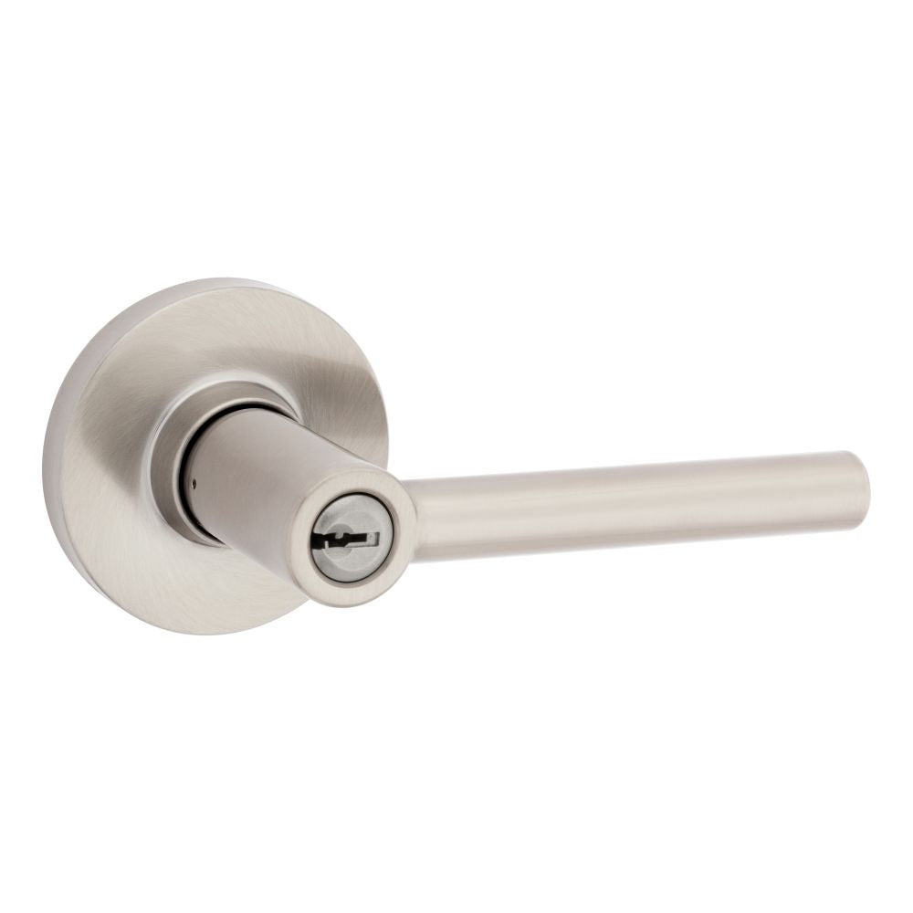 Safelock SL6000RELRDT-15 Reminy Lever Round Rose Push Button Entry Lock with RCAL Latch and RCS Strike Satin Nickel Finish Sparrow Supply