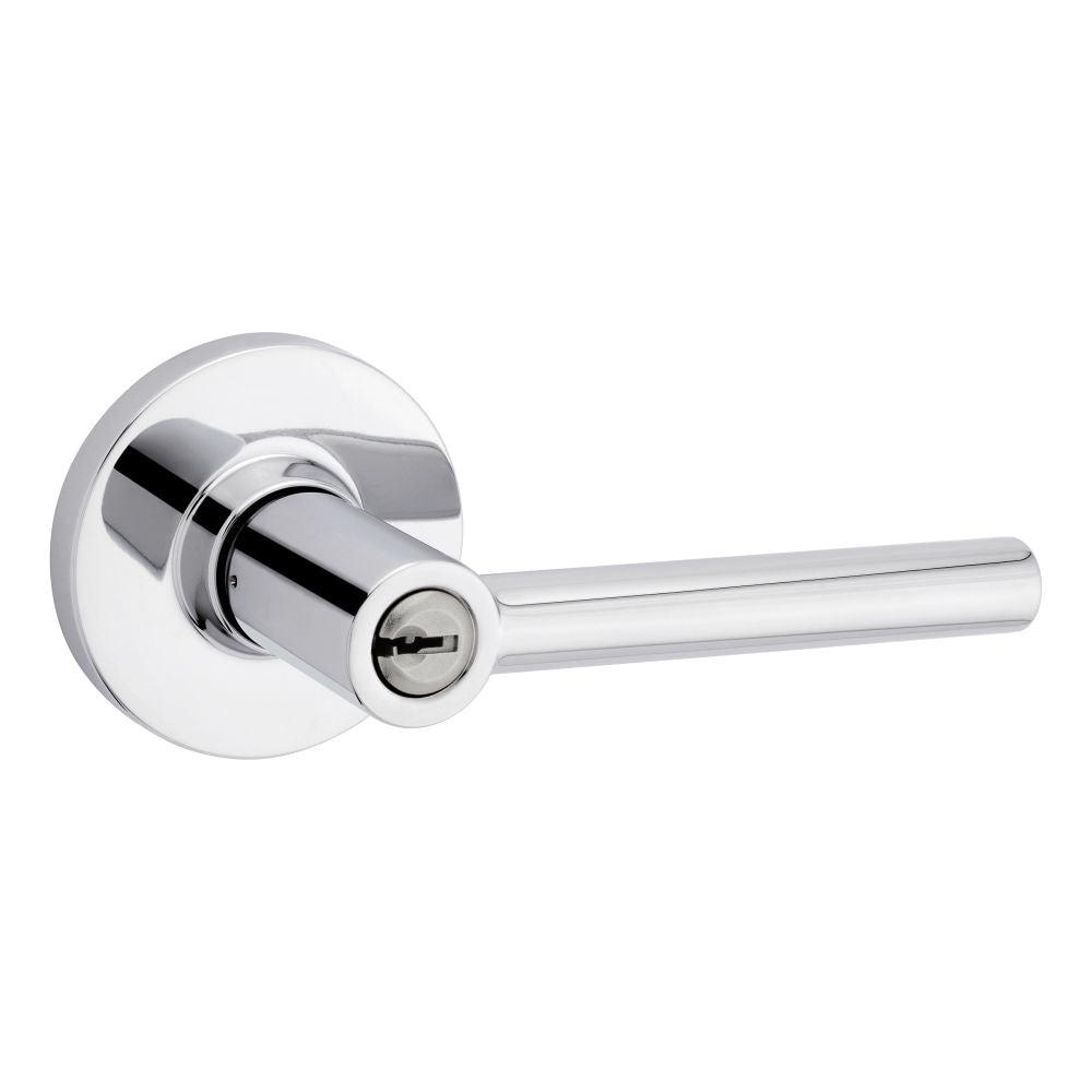 Safelock SL6000RELRDT-26 Reminy Lever Round Rose Push Button Entry Lock with RCAL Latch and RCS Strike Bright Chrome Finish Sparrow Supply