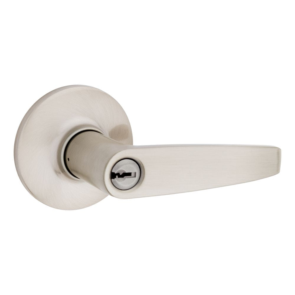 Safelock SL6000WI-15 Winston Lever Round Rose Push Button Entry Lock with RCAL Latch and RCS Strike Satin Nickel Finish Sparrow Supply
