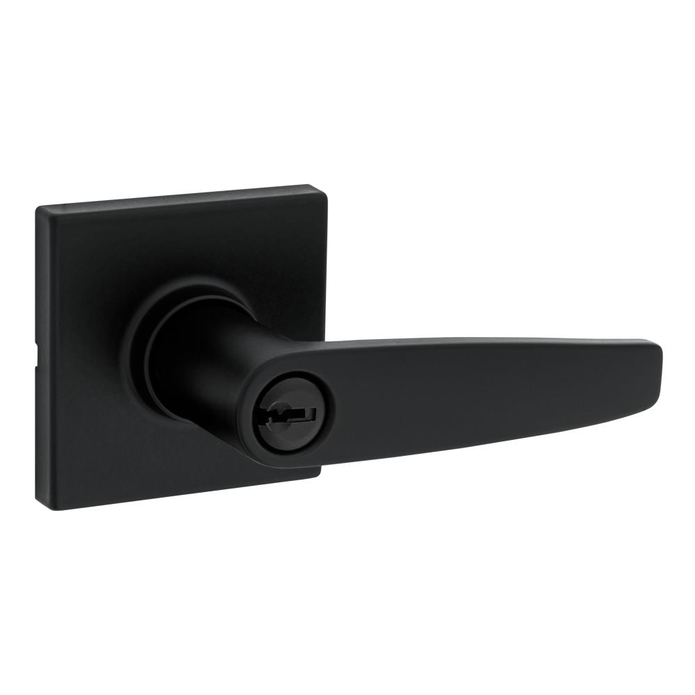 Safelock SL6000WISQT-514 Winston Lever Square Rose Push Button Entry Lock with 4AL Latch and RCS Strike Matte Black Finish Sparrow Supply