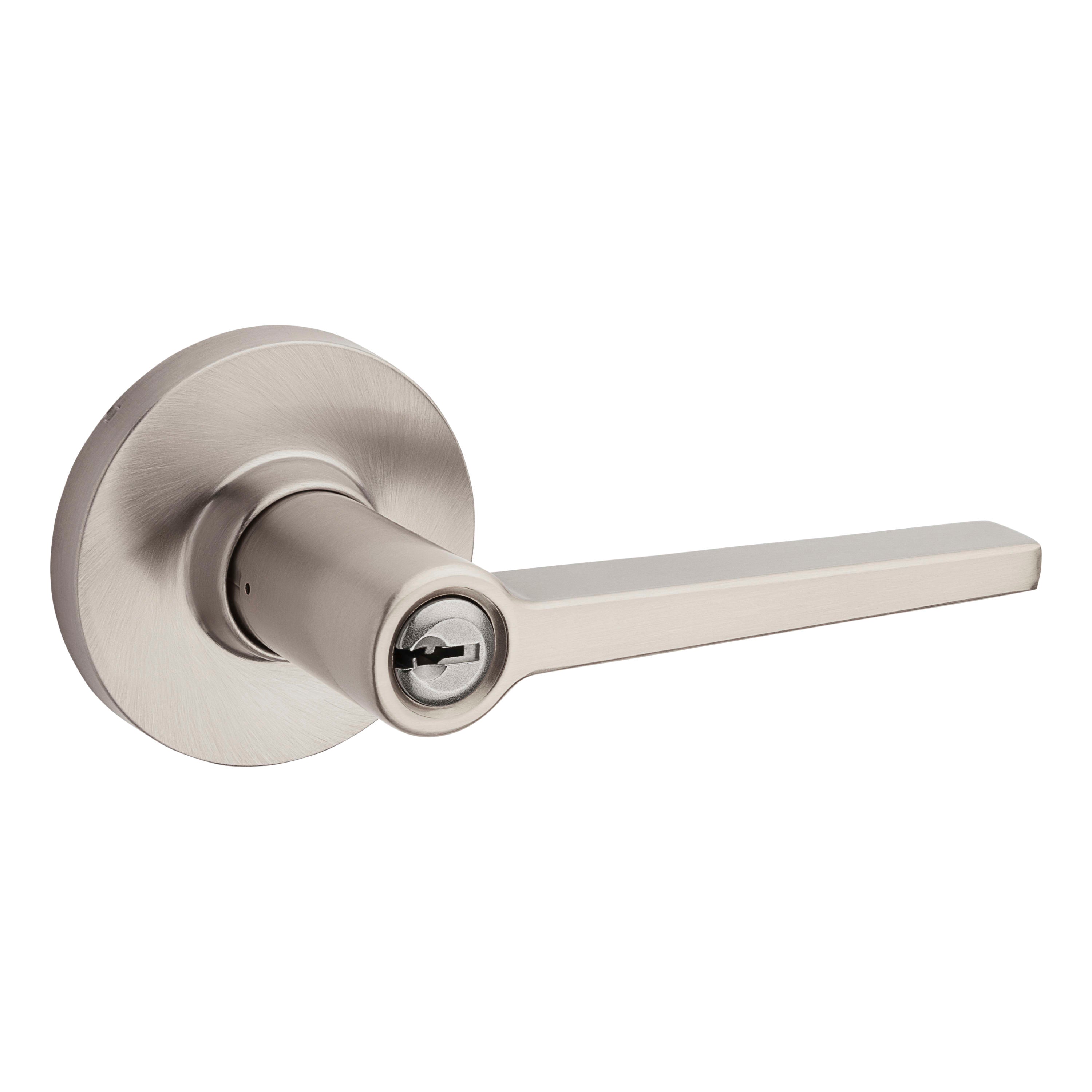 Safelock SL6500DALRDT-15 Daylon Lever with Round Rose Storeroom Lock with 4AL Latch and RCS Strike Satin Nickel Finish Sparrow Supply
