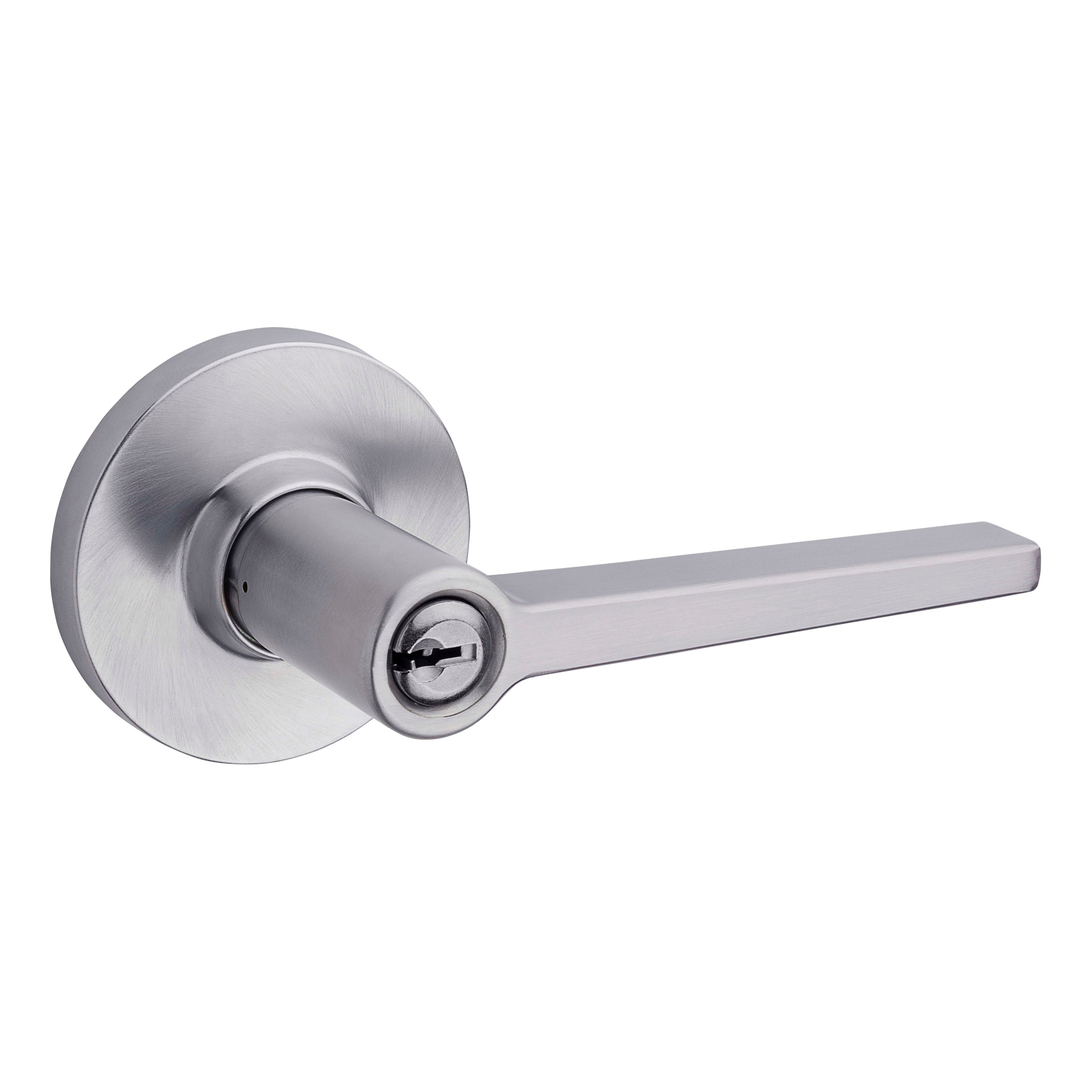 Safelock SL6500DALRDT-26D Daylon Lever with Round Rose Storeroom Lock with 4AL Latch and RCS Strike Satin Chrome Finish Sparrow Supply