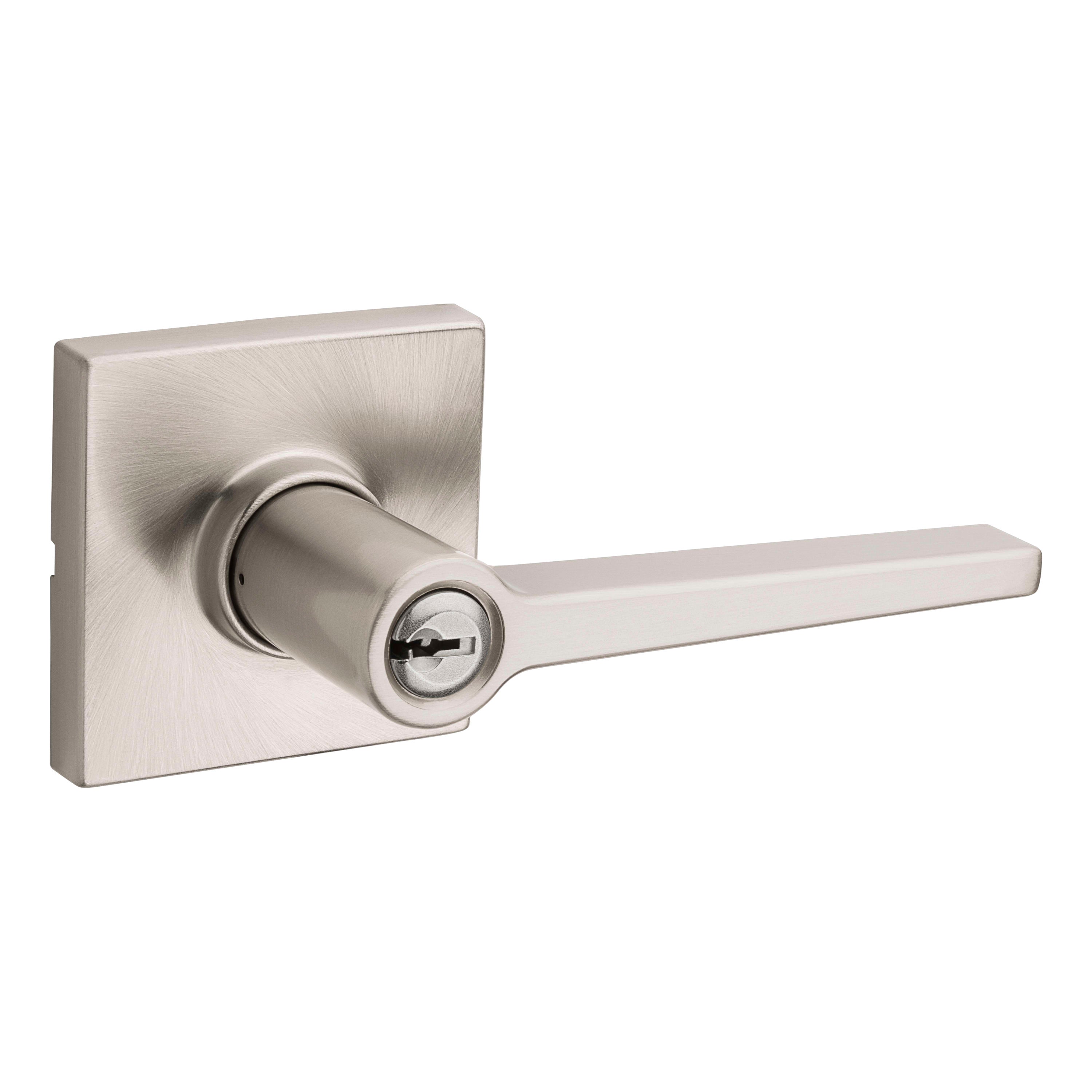 Safelock SL6500DALSQT-15 Daylon Lever with Square Rose Storeroom Lock with 4AL Latch and RCS Strike Satin Nickel Finish Sparrow Supply
