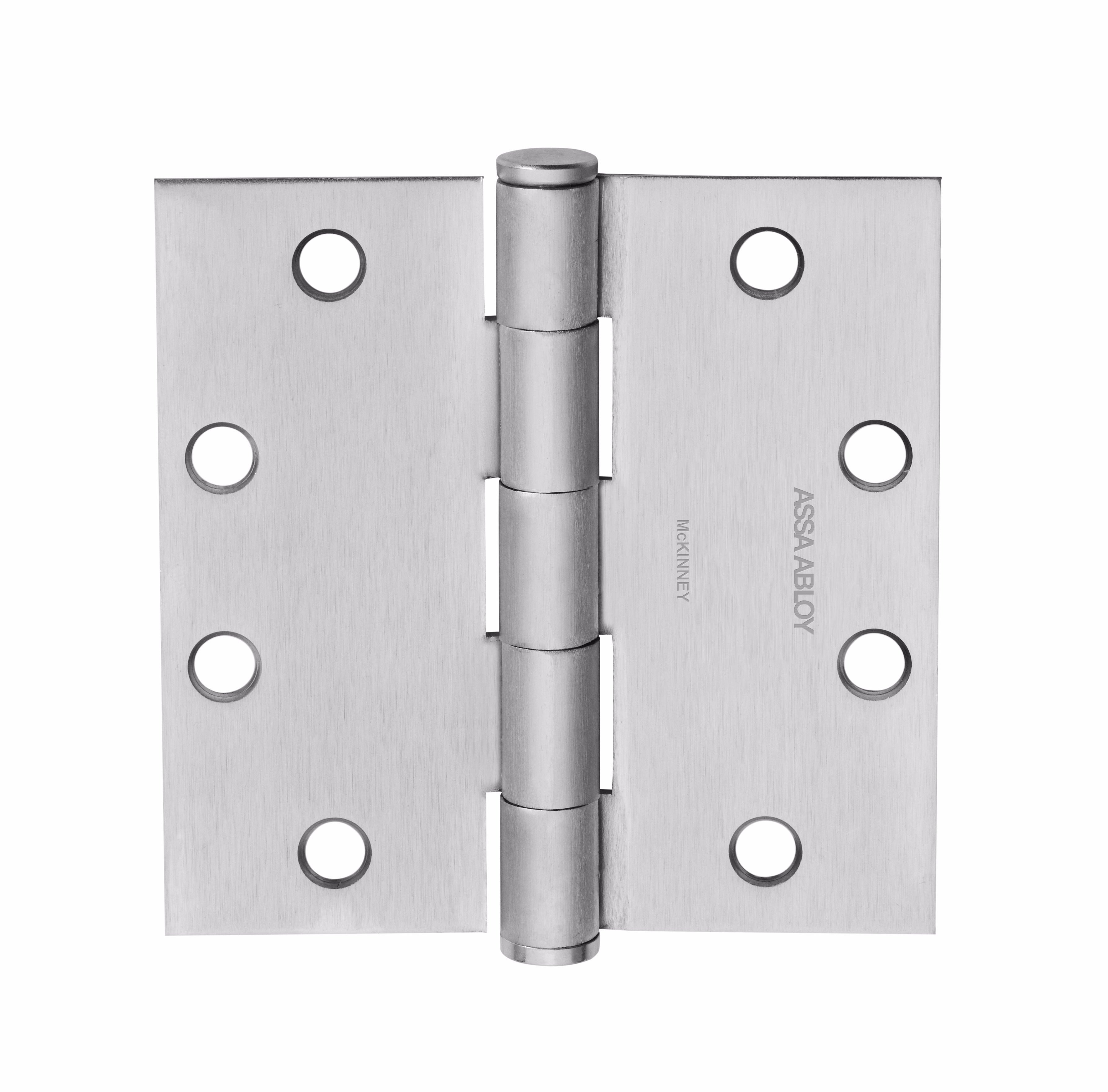 McKinney T271441226D 4-1/2" x 4-1/2" Square Corner Standard Weight Five Knuckle Hinge # 55755 Satin Chrome Finish