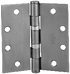 McKinney TA231441232DNRP 4-1/2" x 4-1/2" Square Corner Non Ferrous Standard Weight 5 Knuckle Ball Bearing Hinge with Non Removable Pin # 59840 Satin Stainless Steel Finish Sparrow Supply