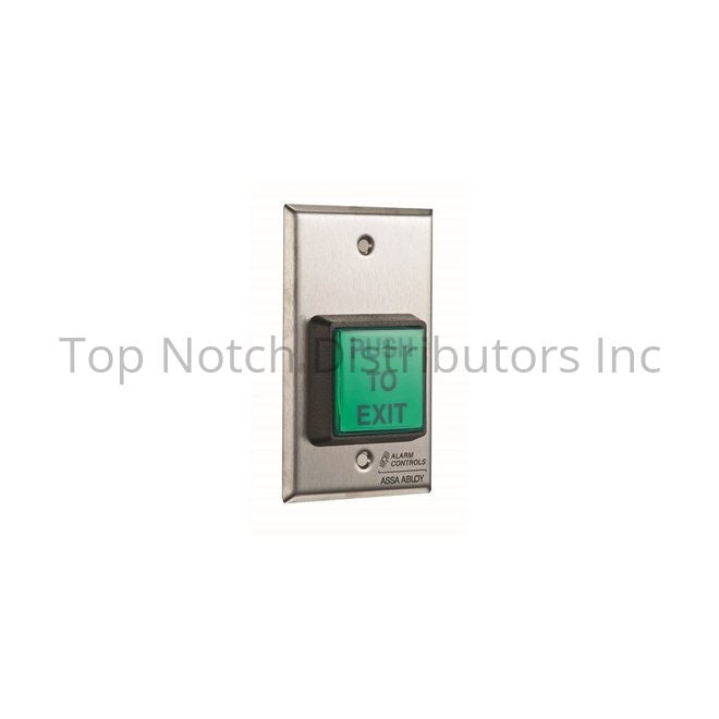 Alarm Controls TS22T 2" Green Square Push to Exit Button with Timer... Sparrow Supply