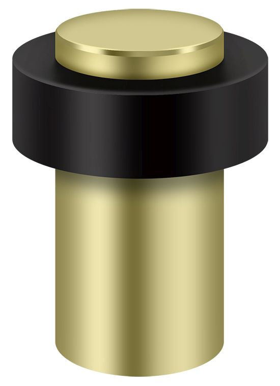 Deltana UFB7500U3-UNL 3" Round Universal Floor Bumper Unlacquered Bright Brass Finish