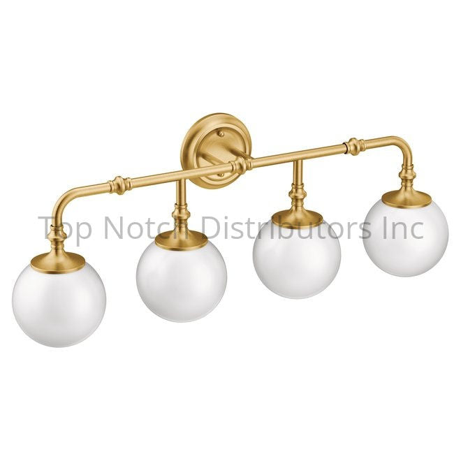 Moen YB0564BG Colinet Four Globe Bath Light Brushed Gold Sparrow Supply