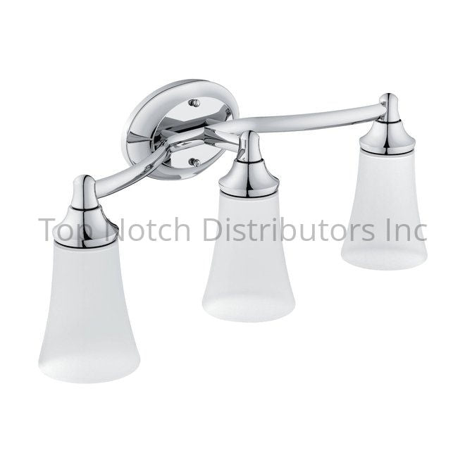 Moen YB2863CH Eva Triple Globe Bath Light Bright Chrome Sparrow Supply