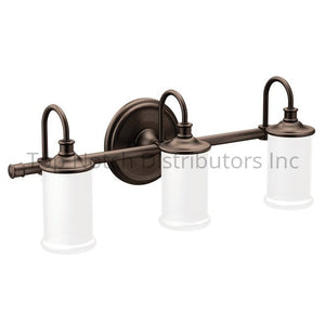 Moen YB6463ORB Belfield Triple Globe Bath Light Oil Rubbed Bronze Sparrow Supply