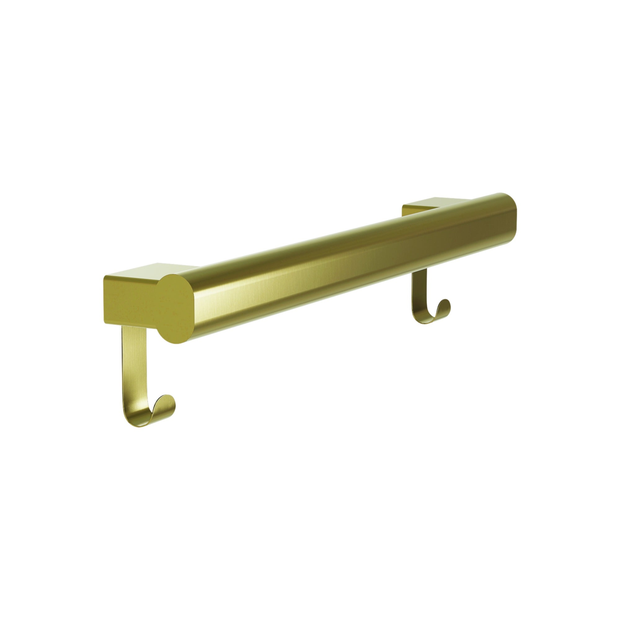 Bradley 8B1-0011896-BR Grab Bar Oval, Stainless Satin-w/Hooks, 18" Brushed Brass