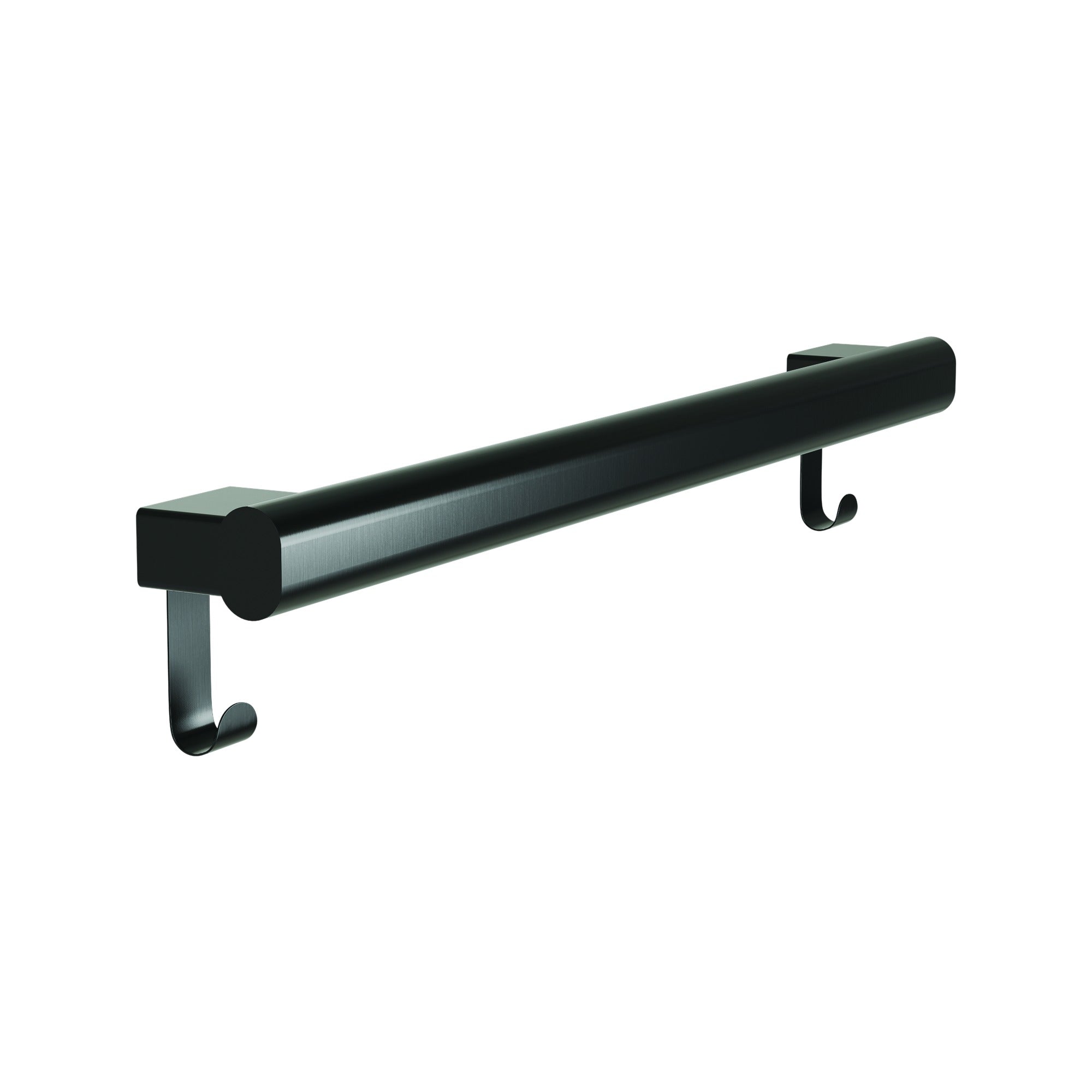 Bradley 8B1-0012496-BB Grab Bar Oval, Stainless Satin-w/Hooks, 24" Brushed Black Sparrow Supply