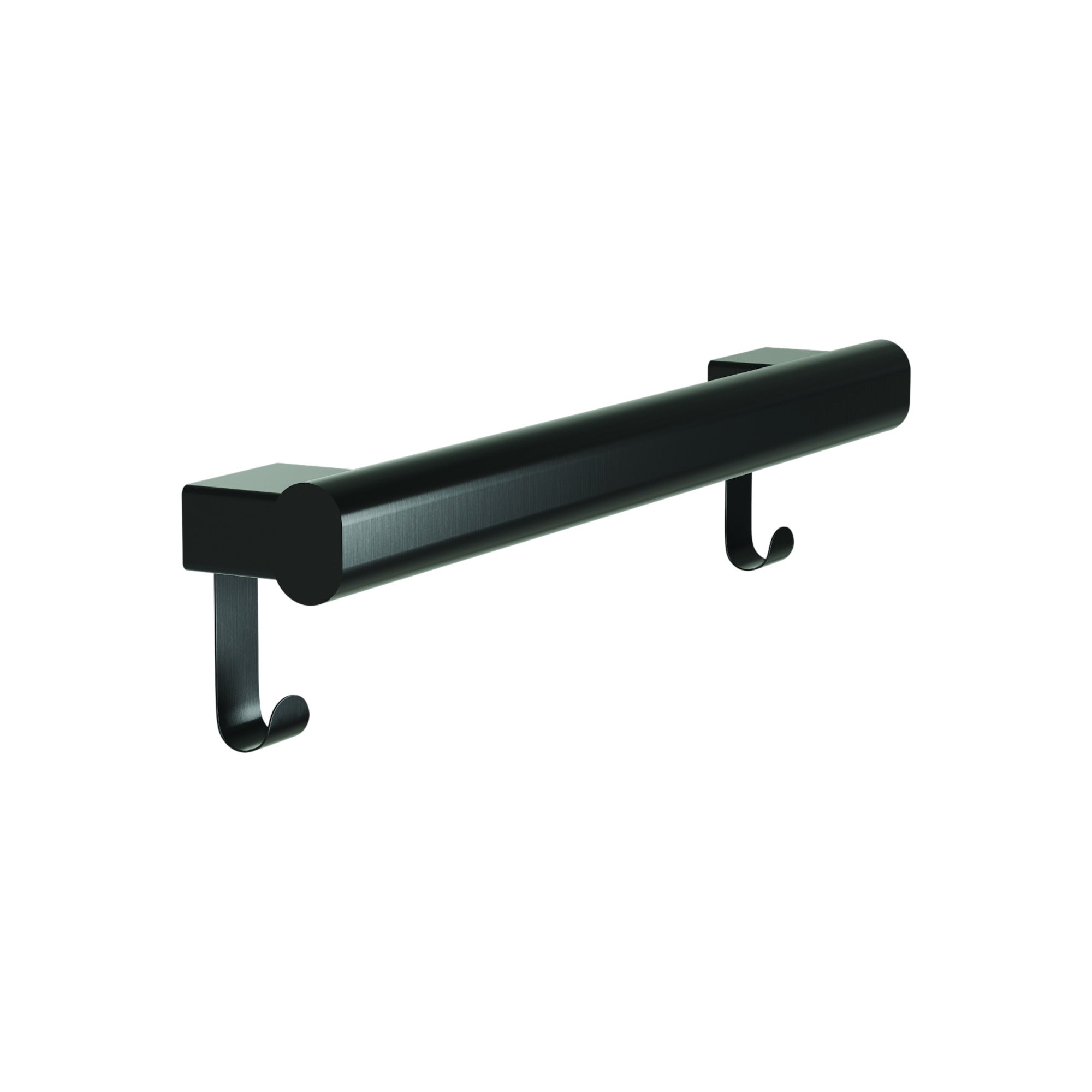 Bradley 8B1-0011896-BB Grab Bar Oval, Stainless Satin-w/Hooks, 18" Brushed Black
