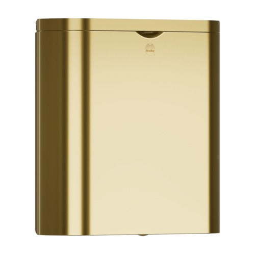 Bradley 4B2-110000-BR Napkin Disposal- Stainless, Surface Mtd Brushed Brass Sparrow Supply