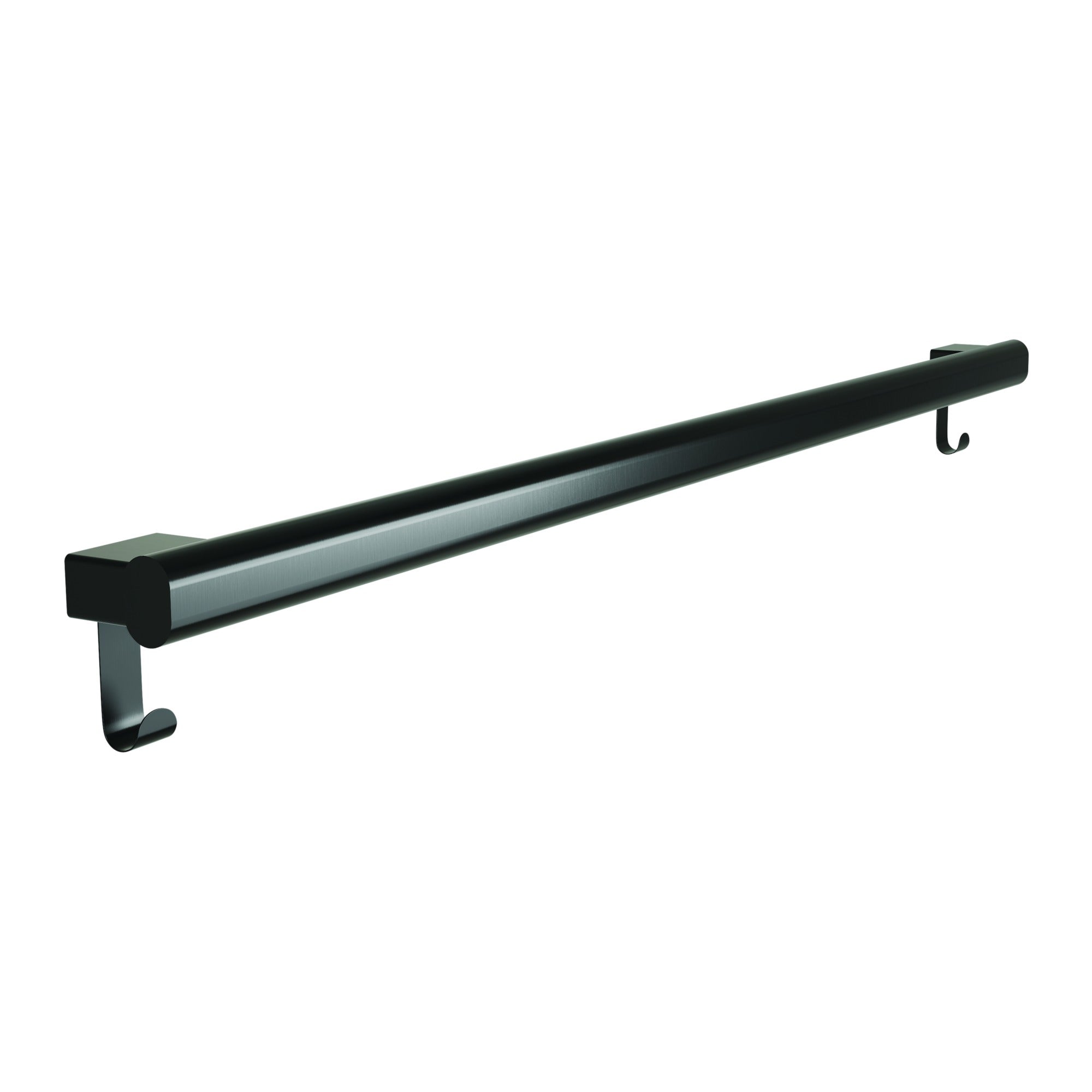 Bradley 8B1-0014296-BB Grab Bar Oval, Stainless Satin-w/Hooks, 42" Brushed Black