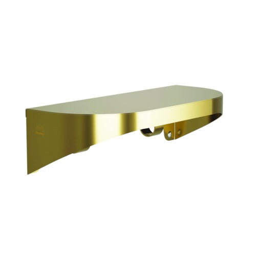 Bradley 7B2-0051296-BR Shelf, Stainless Satin, 20 Gauge-w/Hooks, 5 X 12 Brushed Brass