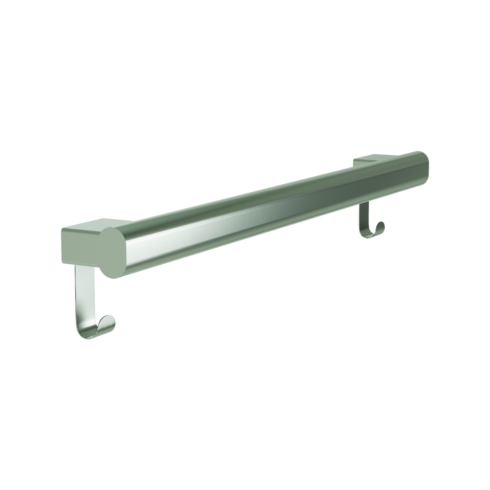 Bradley 8B1-0012496-BS Grab Bar Oval, Stainless Satin-w/Hooks, 24" Brushed Stainless Sparrow Supply