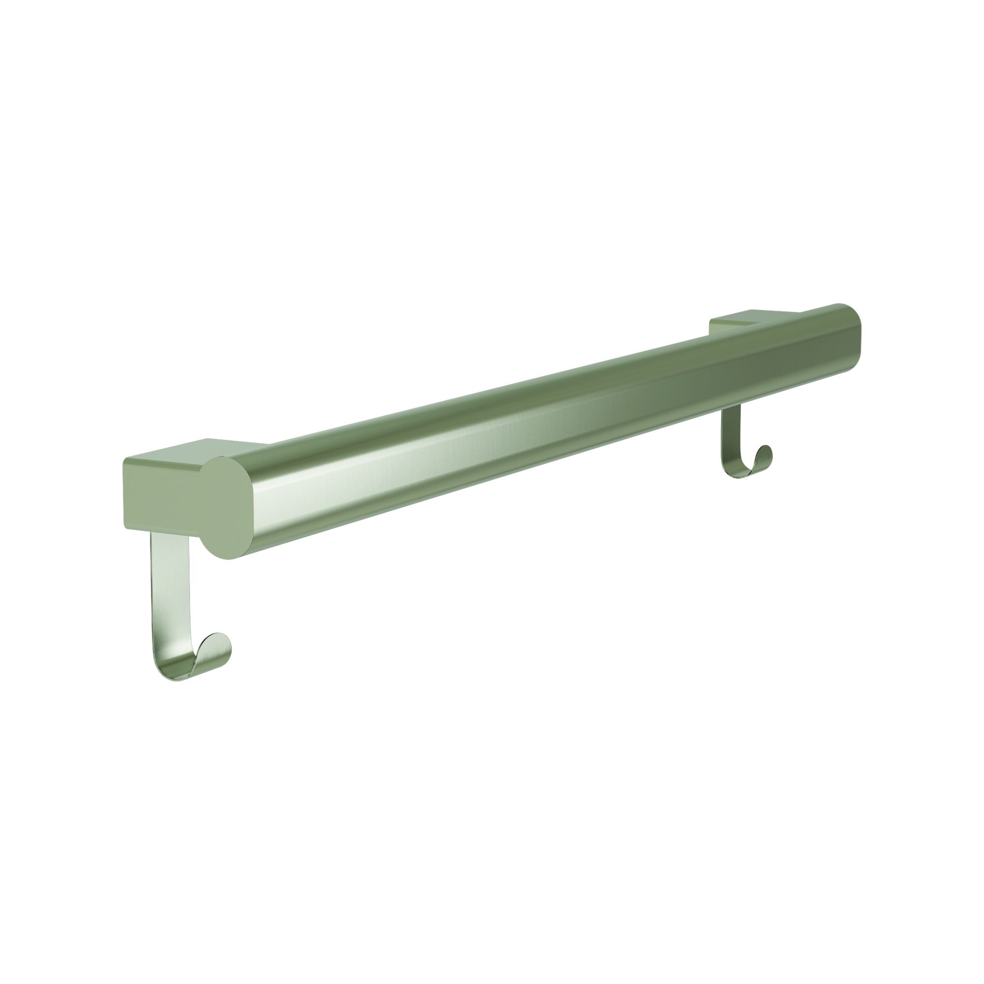Bradley 8B1-0012496-BN Grab Bar Oval, Stainless Satin-w/Hooks, 24" Brushed Nickel Sparrow Supply