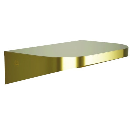 Bradley 7B2-0081296-BR Shelf, Stainless Satin, 20 Gauge-w/Hooks, 8 X 12 Brushed Brass