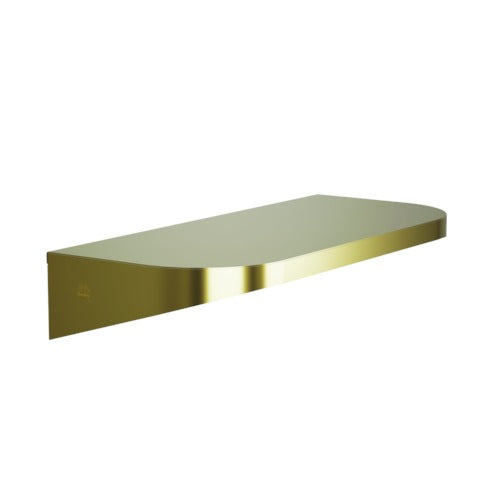 Bradley 7B2-0081896-BR Shelf, Stainless Satin, 20 Gauge-w/Hooks, 8 X 18 Brushed Brass