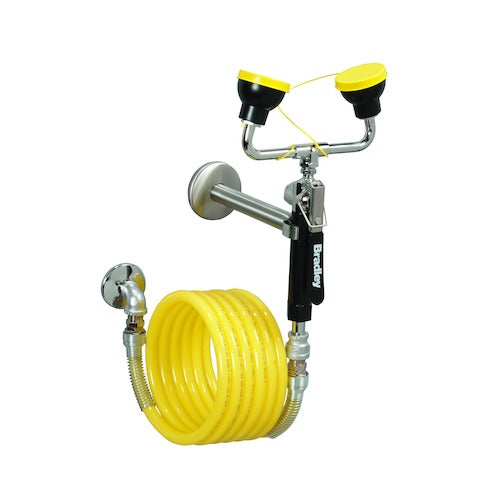 Bradley S1944011ABC Wall-Mounted 12' Drench Hose, Dual Head Sparrow Supply