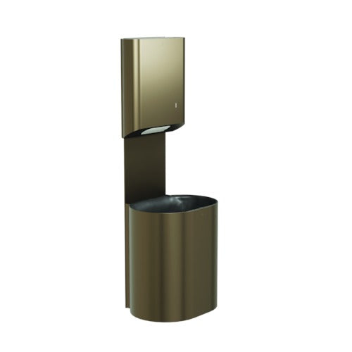 Bradley 2B5-110000-BZ Towel/Waste Unit- Surface Mtd P-Shape, 14 GAL Brushed Bronze Sparrow Supply