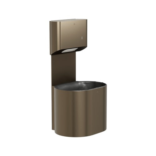 Bradley 2B5-113400-BZ Towel/Waste Unit-Surface Mtd P-Shape, 10 GAL Brushed Bronze Sparrow Supply