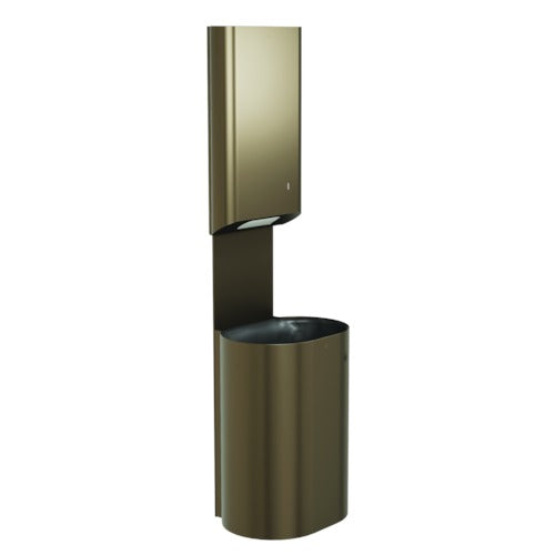 Bradley 2B5-113600-BZ Towel/Waste Unit-Surface Mtd P-Shape, 18 GAL Brushed Bronze Sparrow Supply