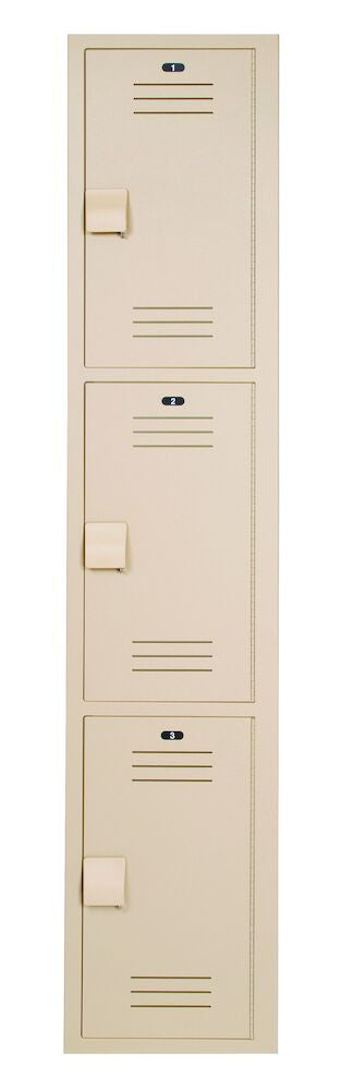 Bradley LK1212603HV-202 Locker 12in.W 12in.D 60in.H, 3-Tier Sparrow Supply